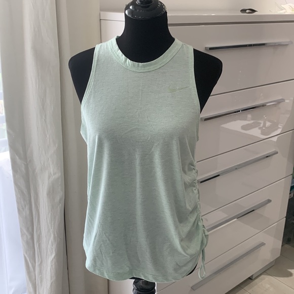 Nike Dri-Fit Side Ruched Mint Athletic Top size M - Picture 2 of 12